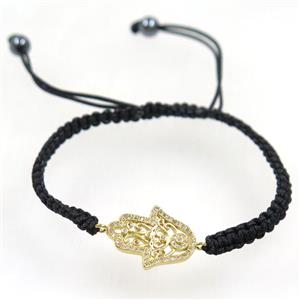 handmade bracelet with nylon wire, zircon bead, approx 50-60mm dia [FDZN5406]