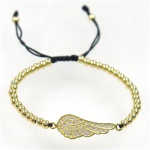 handmade bracelet with nylon wire, zircon bead, approx 50-60mm dia [FDZN5408]