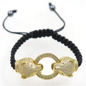 handmade bracelet with nylon wire, zircon bead, approx 50-60mm dia [FDZN5410]