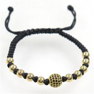 handmade bracelet with nylon wire, zircon bead, approx 50-60mm dia [FDZN5418]