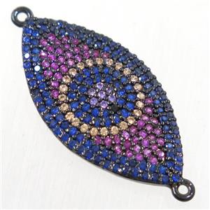 copper eye connector paved zircon, black plated, approx 14-26mm [FDZN5509]