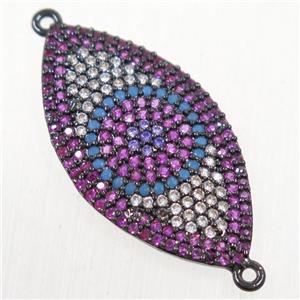 copper eye connector paved zircon, black plated, approx 14-26mm [FDZN5510]
