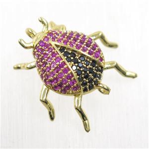 copper connector paved zircon, Beatles, gold plated, approx 20-22mm [FDZN5640]
