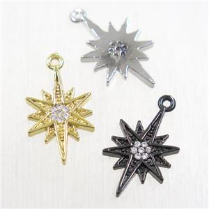 copper northStar pendant paved zircon, mix color, approx 10-15mm [FDZN5669]