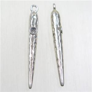 copper bullet pendant, platinum plated, approx 5-37mm [FDZN5691]