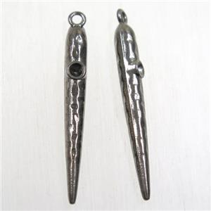 copper bullet pendant, black plated, approx 5-37mm [FDZN5693]
