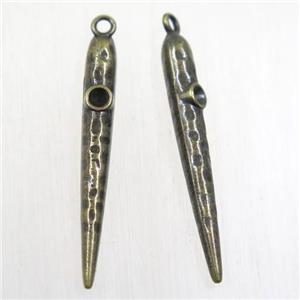 copper bullet pendant, antique bronze, approx 5-37mm [FDZN5694]