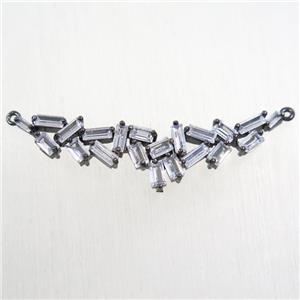 copper connector paved zircon, black plated, approx 11-45mm [FDZN5720]