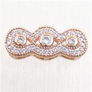 copper linker paved zircon, rose gold, approx 7-18mm [FDZN5724]