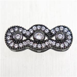 copper linker paved zircon, black plated, approx 7-18mm [FDZN5727]