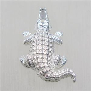 copper cayman pendant, silver plated, approx 15-25mm [FDZN5756]