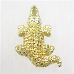 copper cayman pendant, gold plated, approx 15-25mm [FDZN5757]