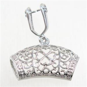 copper hanger bail, platinum plated, approx 15-30mm [FDZN5813]