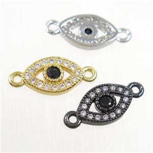 copper eye connector paved zircon, mix color, approx 7-11mm [FDZN6015]