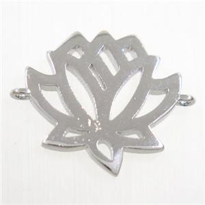 copper lotus flower connector, platinum plated, approx 15-17mm [FDZN6093]