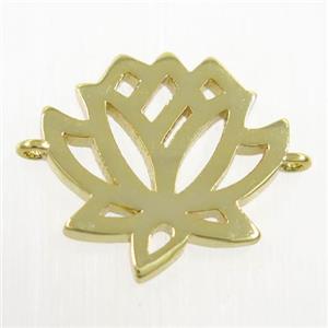 copper lotus flower connector, gold plated, approx 15-17mm [FDZN6094]