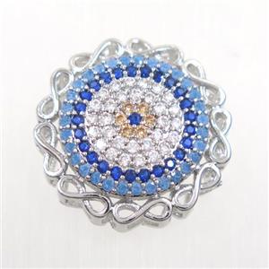 copper bead paved zircon, circle, platinum, approx 19mm dia [FDZN6450]