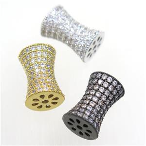 Copper Bamboo Beads Pave Zircon Mixed, approx 9-13mm [FDZN6468-S]
