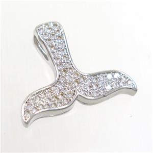 copper pendants paved zircon, platinum, approx 17-22mm [FDZN6477]