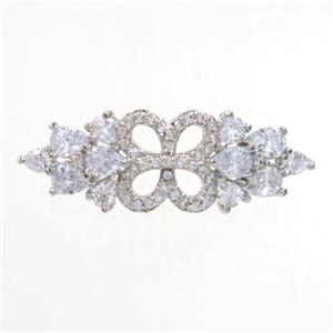 copper bead paved zircon, platinum, approx 10-30mm, 6mm hole [FDZN6514]