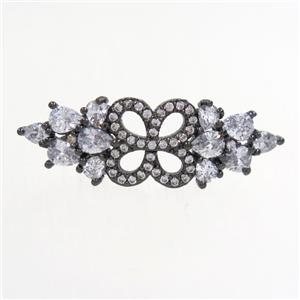 copper bead paved zircon, black, approx 10-30mm, 6mm hole [FDZN6516]