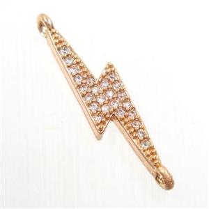 copper connector paved zircon, rose gold, approx 6-23mm [FDZN6522]