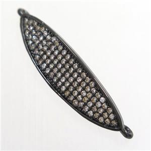 copper connector paved zircon, black, approx 7-30mm [FDZN6529]