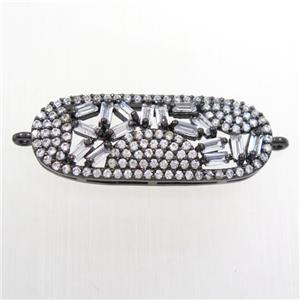 copper connector paved zircon, black, approx 10-29mm [FDZN6537]