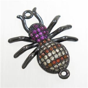 copper Ant connector paved zircon, black plated, approx 20mm [FDZN6614]
