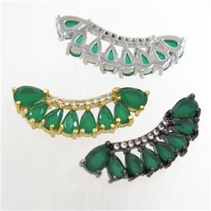 copper pendant paved green zircon, mix color, approx 7-25mm [FDZN7005]