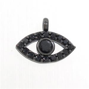 copper eye pendant paved zircon, black plated, approx 6-11mm [FDZN7017]