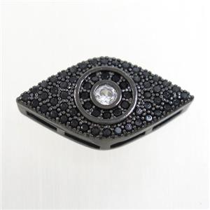 copper eye connector paved zircon, black plated, approx 11-20mm [FDZN7129]