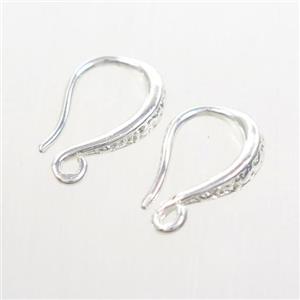 copper earring hook, color keeping, silver plated, approx 10-15mm [FDZN7169]