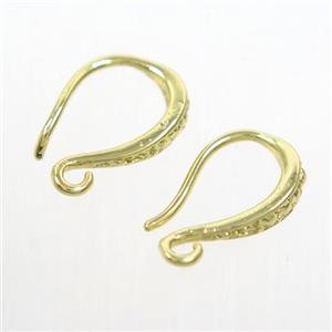 copper earring hook, color keeping, gold plated, approx 10-15mm [FDZN7170]
