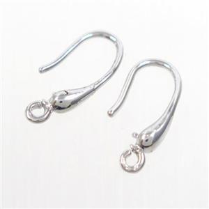 copper earring hook, color keeping, platinum plated, approx 10-15mm [FDZN7173]