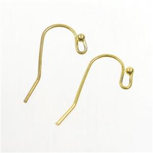 copper earring hook, color keeping, gold plated, approx 10-20mm [FDZN7176]
