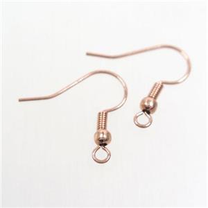 copper earring hook, color keeping, rose gold, approx 15-20mm [FDZN7179]