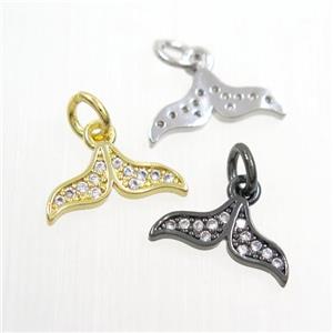 Copper Mermaid Tail Pendant Pave Zircon Mixed, approx 6-13.5mm [FDZN7333]