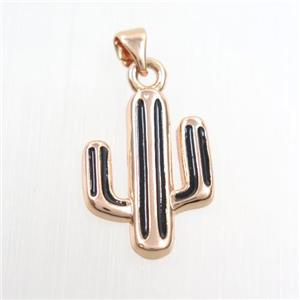 copper cactus pendants, rose gold, approx 15-20mm [FDZN7399]