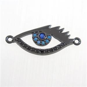 copper eye connector paved zircon, black plated, approx 9-18mm [FDZN7411]