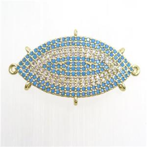 copper eye connector paved zircon, gold plated, approx 15-30mm [FDZN7414]