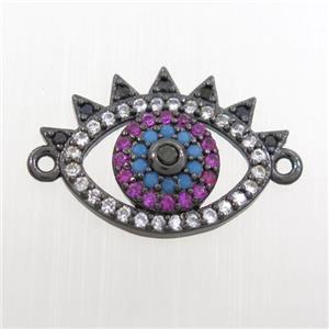 copper eye connector paved zircon, black plated, approx 13-18mm [FDZN7608]