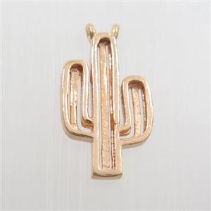 copper cactus pendants with 2loops, rose gold, approx 10-15mm [FDZN7648]