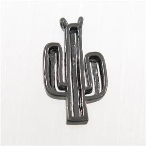 copper cactus pendants with 2loops, black plated, approx 10-15mm [FDZN7651]