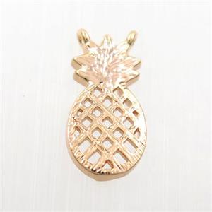copper pineapple pendant with 2loops, rose gold, approx 8-15mm [FDZN7653]
