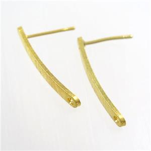 copper earring studs with loop, gold plated, approx 2-23mm [FDZN7691]