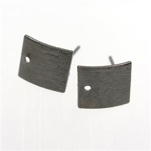 copper earring studs with loop, square, black plated, approx 9-10mm [FDZN7695]