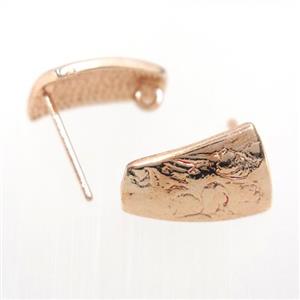 copper earring studs with loop, rose gold, approx 10-14mm [FDZN7700]