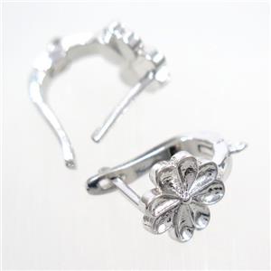 Copper Latchback Earring with Loop Platinum, approx 10-15mm [FDZN7754]