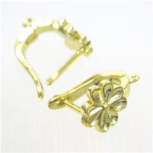 Copper Latchback Earring with Loop Gold Plated, approx 10-15mm [FDZN7755]